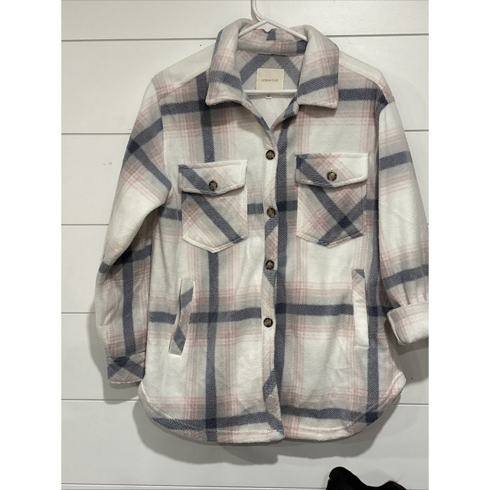 Fleece Fannel Women's Shirt Buttoned, Ultra Flirt, Size Med., Super Soft